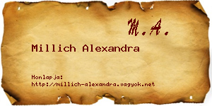 Millich Alexandra névjegykártya